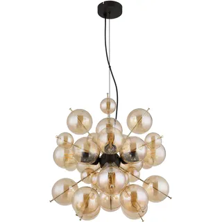 GLOBO Hängelampe 4-flg. 40 cm rund schwarz gold