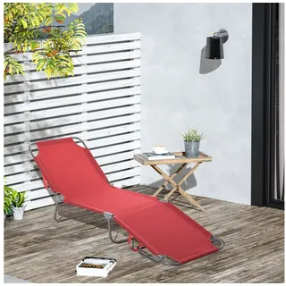 Outsunny Sonnenliege 187 x 55 x 24 cm Weinrot