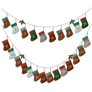 LuxusKollektion befüllbarer Adventskalender Adventskalender zum Befüllen 24 Aufhängen Filz Säckchen bunt