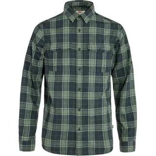 Fjällräven Övik Travel Langarmhemd Dunkelblau/Patina Grün L