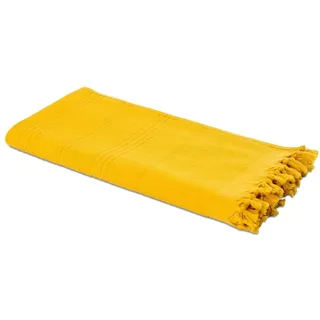 Hamamtuch FROTTIER 2in1 gelb, funktionaler Stoffmix, 100% Baumwolle, 90 x 190 cm