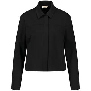 Gerry Weber Damen Klassische Blazerjacke mit verdeckter Knopfleiste Langarm, mit Schlitz unifarben Schwarz 34 - 34