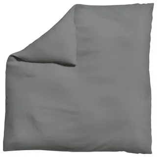 Schlafgut Bettdeckenbezug Woven Satin, Grau, Textil, Uni, 200x200 cm, Textiles Vertrauen - Oeko-Tex®, AZO-frei, Bsci, Oeko-Tex® Standard 100, pflegeleicht, atmungsaktiv, bügelleicht, schadstoffgeprüft, weiche und anschmiegsame Oberfläche, dicht gewebtes Garn, Schlaftextilien, Bettwäsche, Bettwäsche, Makosatin-Bettwäsche