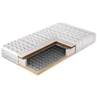Bonnellfederkernmatratze Hela Plus, MIRJAN24, 22 cm hoch, (Bonellfederkern, Kokosmatte und Holzrahmen), Einseitige, mit integriertem Lattenrost 160 cm x 200 cm x 22 cm