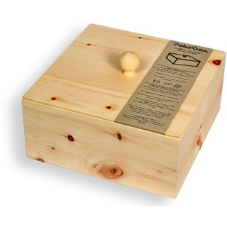Brotdose aus Zirbenholz - 3 teilig: Brotbox & Deckel & Auflage-Gitter - Handmade in Austria