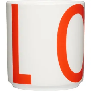 Vintage ABC Love Tasse, weiß-rot