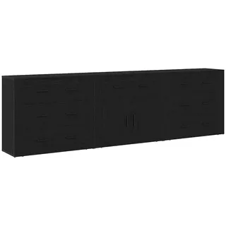 vidaXL Sideboard Sideboard Schwarz Eichen-Optik 240 x 33 x 70 cm Holzwerkstoff (1 St) schwarz