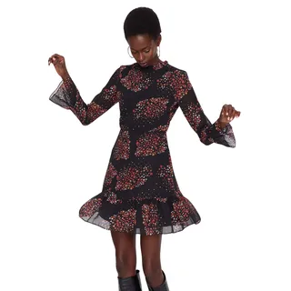 TRENDYOL Damen Trendyol Floral Business Casual Dress, Braun, 38 EU - 38
