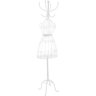 Schneiderbüste,Schaufensterpuppe weiblich,Metall Schneiderpuppe in Antik,175cm Höhe,mit Haken für Accessoires und stabilem 4-Bein-Fuß,Damenbüste Mannequin für Boutiquen,Schaufenster und Modeschauen