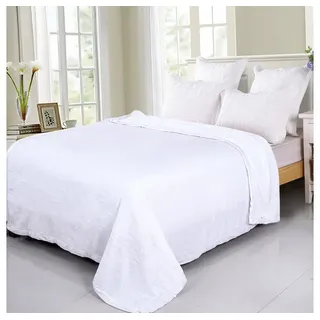 Wolldecke / 150x200cm / Kuscheldecke / Schlafdecke / Uni, Brilliant, Kuschelweich weiß