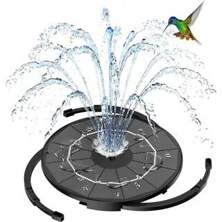 AISITIN Solar-Springbrunnenpumpe für Vogelbad, 3,5 W DIY Solar-Wasserpumpen-Set mit 3 m langem Kabel und 13 Düsenstilen, solarbetriebener Teichbrunnen mit Halterungen für Garten, Teich, Aquarium und