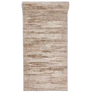 Mazovia Läufer Läufer FlurLäufer Modern für Vorzimmer Schlafzimmer - Abstrakt Muster, 80 x 400 cm, Kurzflor, Meterware beige|braun 80 x 400 cm