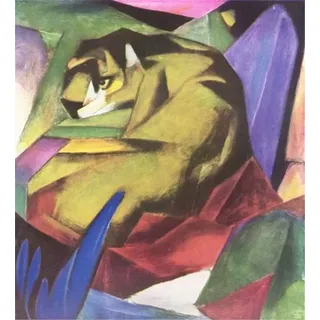 GWYDYB Franz Marc's Paintings – Tiger – Malen nach Zahlen für Erwachsene DIY Digital Painting Arts Craft für Home Wall Decor Birthday Gifts 40 * 50cm