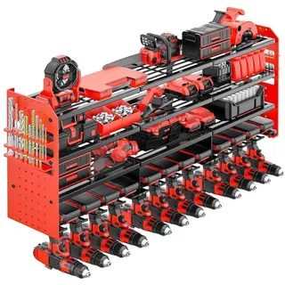 LuxusKollektion Wandregal Wandhalterung Schlagbohrschrauber 12Kammern Rosa 12-Kamera bunt