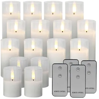 Lunartec LED-Echtwachskerzen 16 St. weiß