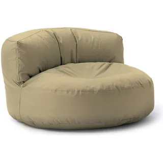 Lumaland Sitzsack Lounge mit Rückenlehne 320l - 90 x 90 x 50 cm - Indoor Outdoor - Beige
