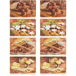 8x Platzmatte für Weihnachten - Platzset mit Advents-Motiv - Tischset