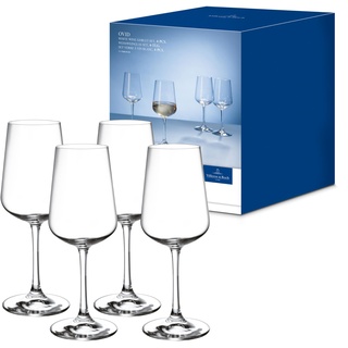 Villeroy & Boch – Ovid Weißweinglas-Set 4 Teilig 380 Ml, Spülmaschinenfest, Kristallglas, Gläser, Weißweingläser, Weinglas Set, Weingläser Weißwein, Schöne Weingläser, Weinglas Kristall