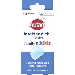 Autan® Insektenstich-Pflaster -Juckreizlindernde Pflaster bei Insektenstichen zur Beruhigung von Mückenstichen – Hydrokolloid, ohne Rückstände – Packung mit 30 Pflastern
