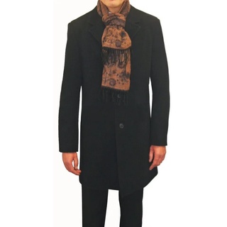 Freiherr von Falkenhausen Wollmantel Herren Business Mantel in schwarz Slim Fit schwarz,auch in Großen Größen erhältlich schwarz M
