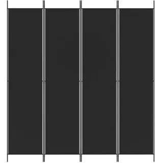 vidaXL Paravent Schwarz 200x220 cm Stoff