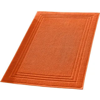 Erwin Müller Badteppich, Badematte, Duschvorleger Heidelberg 100% Baumwolle orange Größe 50x80 cm - sehr weich, schnell trocknend, strapazierstark