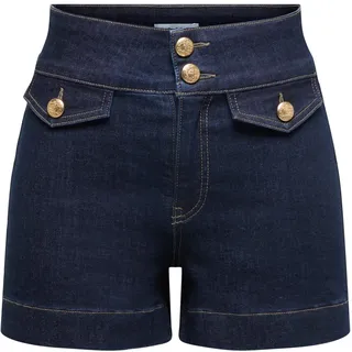 Only ONLEMILIA HW GOLD BUT DNM Shorts dunkelblau L