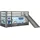 Spielbett Pino 90 x 200 cm Kiefer massiv grau blau