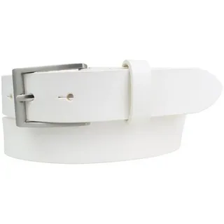 BELTINGER Ledergürtel Gürtel aus Vollrindleder 3 cm - Anzug-Gürtel für Damen Herren 30mm - C (1-St) silberfarben|weiß 105 cm (Gesamtlänge 120 cm)