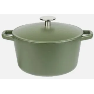 GSW Gusseisentopf 21 cm grün Kochtopf aus Gusseisen mit Deckel - Neu