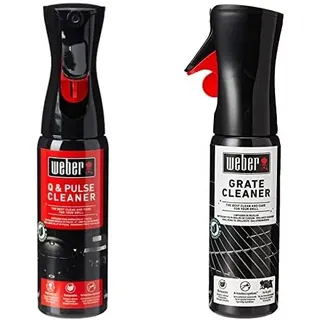 Weber 17874 Q und Pulse-Reiniger, 300 ml, Nebelspray, reinigt Innen- und Außenteile & 17875 Grillrost-Reiniger, 300 ml, Nebelspray, löst Fett- und Speisereste, schwarz