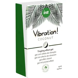 INTT Stimulationsgel Vibration! Coconut - für einen intensiven Orgasmus, Flasche mit 15ml, 1-tlg., prickelndes Intimgel mit Geschmack (Kokos)