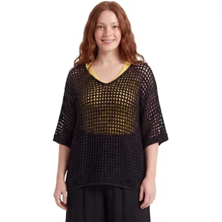 Häkel Shirt Damen Sommer Oberteil Lochstrick Oversize Pullover perfekt für Frühjahr und Sommer - 44-46