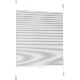 Sekey Plissee ohne Bohren, Vliesstoff Fenster Plissee Klemmfix Jalousie 75 cm breit, Verspannt Lichtdurchlässig Sonnenschutz Fensterollo, 75 x 130 cm, Weiß Vliesstoff