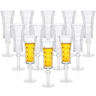 Cordial Gläser mit Stiel, 1.5oz/45ml, Sherry Gläser Set von 12, Limoncello Gläser für Tequila, Schnapsgläser Set mit Stiel