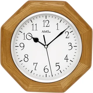AMS Funkwanduhr F5512 27,0 cm braun