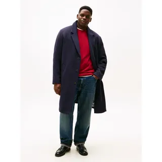 Tommy Hilfiger Big & Tall Wollmantel "BT-DC WOOL MIX", Herren, Gr. XXL, desert sky, Web, Obermaterial: 75% Wolle, 25% Polyamid, TOMMY HILFIGER BIG & TALL, normal ca. Mitte Knie, Mäntel, Große Größen, Reverskragen