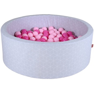 Knorrtoys® Bällebad Soft, Cube Grey, mit 300 Bällen soft pink; Made in Europe grau