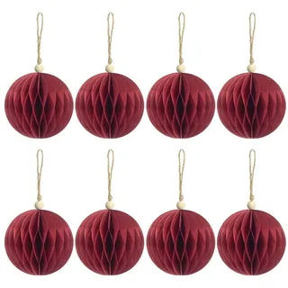 LuxusKollektion Weihnachtsbaumkugel Weihnachtskugeln Papier rot 8cm (1 St) rot