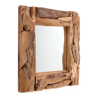 DESIGN DELIGHTS Wurzelholz Spiegel 50 x 50 cm Braun