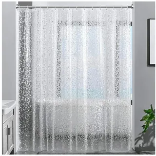 LuxusKollektion Duschvorhang Duschvorhang 3D Steinmuster Transparent 100% Eva Wasserdicht Schimmel beige