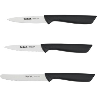 Tefal Messer-Set K2733S Colorfood (Set, 3-tlg), Edelstahl, korrosionsbeständig, ergonomisch, sicher schwarz