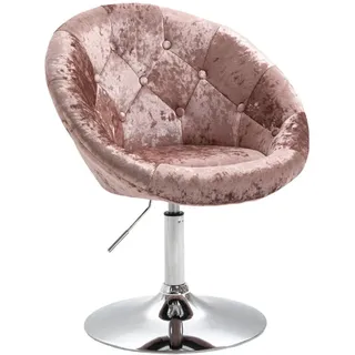 Svita Cocktailsessel HAVANNA Samt 62 x 88 x 58 cm Champagner drehbar, höhenverstellbar