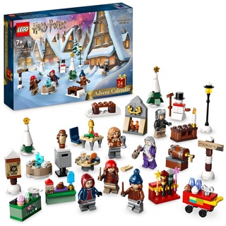LEGO 76418 Harry Potter Adventskalender 2023, Weihnachtskalender mit 24 Geschenken inkl. 18 Hogsmeade Mini-Modelle und 6 Minifiguren wie Hermine Gr...
