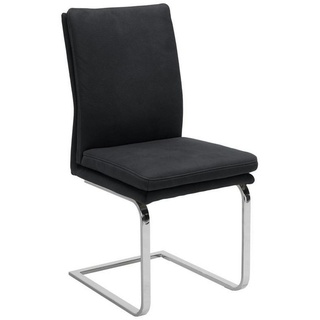 Novel Schwingstuhl, Schwarz, Chrom, Metall, Textil, Uni, U-Form, 47x100x64 cm, Lederauswahl, Stoffauswahl, Esszimmer, Stühle, Esszimmerstühle, Schwingstühle