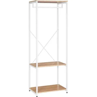 Woltu Kleiderständer mit Schuhregal 60 x 167 x 40 cm Eiche-weiß