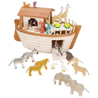 Holztiger Spielwelt Arche Noah, aus Holz, Tierfiguren, für Kinder ab 3 Jahren braun