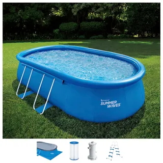 Quick-Up Pool SUMMERWAVES Schwimmbecken Gr. B/H/L: Breite 305 cm x Höhe 107 cm x Länge 549 cm, 10978 l, blau Ovalpools