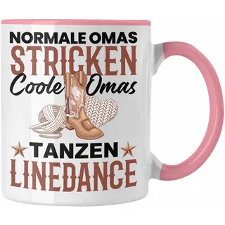 Trendation - Oma Linedance Tasse Geschenk Coole Oma Line Dance Tänzerin Geschenkidee (Rosa)