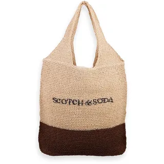 Scotch & Soda Oversized Straw Bag Shopper Beige/Gold